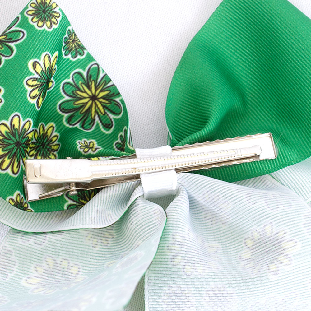 O Wings, Spirit Product, Green, Accessories, Accessories, Women, Daisy Pattern, Cheer Gear, XL Ribbon, Barrette, 834087